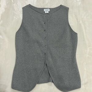 Song of Style Charcoal Sleeveless Button-Down Shirt
